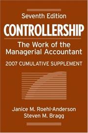 Cover of: Controllership by Janice M. Roehl-Anderson, Steven M. Bragg