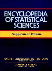 Cover of: Supplement Vol., Encyclopedia of Statistical Sciences by 