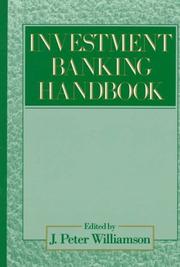 Cover of: The Investment banking handbook by edited by J. Peter Williamson.