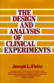 Cover of: The design and analysis of clinical experiments