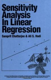 Sensitivity analysis in linear regression by Samprit Chatterjee