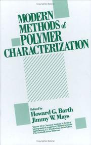 Cover of: Modern methods of polymer characterization | 