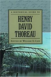 Cover of: A historical guide to Henry David Thoreau by edited by William E. Cain.