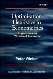 Cover of: Optimization heuristics in econometrics: applications of threshold accepting