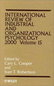 Cover of: International Review of Industrial and Organizational Psychology 2000, Volume 15