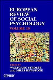 Cover of: European Review of Social Psychology, zzEuropean Review of Social Psychology zz (European Review of Social Psychology)