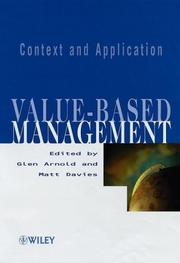 Cover of: Value-based Management: Context and Application