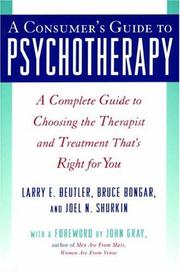 Cover of: A consumer's guide to psychotherapy