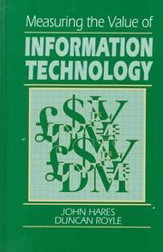 Cover of: Measuring the value of information technology