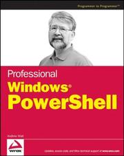 Cover of: Professional Windows PowerShell (Programmer to Programmer) by Andrew Watt