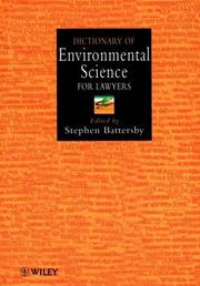 Cover of: Dictionary of environmental science for lawyers