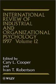 Cover of: 1997, International Review of Industrial and Organizational Psychology