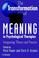 Cover of: The Transformation of Meaning in Psychological Therapies