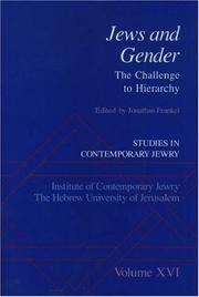 Cover of: Jews and Gender: The Challenge to Hierarchy (Studies in Contemporary Jewry, 16)