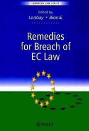 Cover of: Remedies for breach of EC law