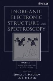 Cover of: Inorganic Electronic Structure and Spectroscopy: Applications and Case Studies