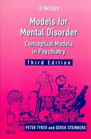 Cover of: Models for mental disorder by Peter J. Tyrer