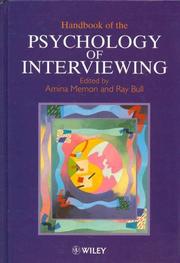 Cover of: Handbook of the psychology of interviewing