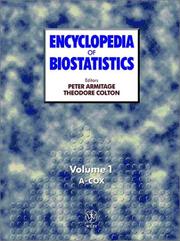 Cover of: Encyclopedia of biostatistics by editors-in-chief, Peter Armitage, Theodore Colton.