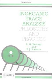 Cover of: Inorganic Trace Analysis: Philosophy and Practice