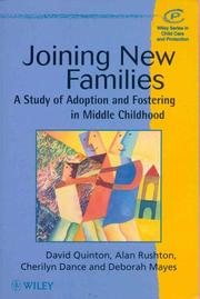 Cover of: Joining new families: adoption and fostering in middle childhood