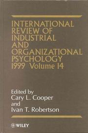 Cover of: International Review of Industrial and Organizational Psychology, 1999, Volume 14