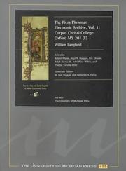 Cover of: The Piers Plowman Electronic Archive, Vol. 1: Corpus Christi College, Oxford, MS 201 | William Langland