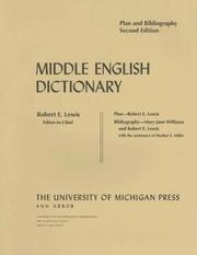 Cover of: Middle English Dictionary by Robert E. Lewis