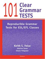 Cover of: 101 Clear Grammar Tests: Reproducible Grammar Tests for ESL/EFL Classes (Clear Grammar)