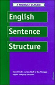 Cover of: English Sentence Structure (Intensive Course in English Series) by Michigan English Language Institute