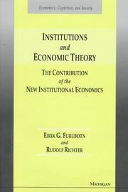 Cover of: Institutions and economic theory: the contribution of the new institutional economics