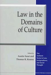 Cover of: Law in the domains of culture