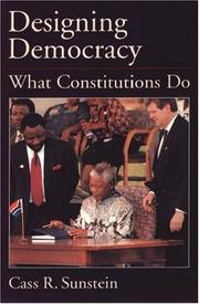 Cover of: Designing democracy by Cass R. Sunstein