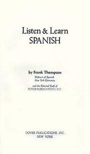 Cover of: Listen & Learn Spanish (Manual Only) by Listen & Learn