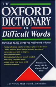 Cover of: The Oxford dictionary of difficult words