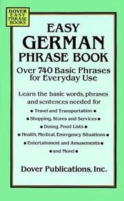 Cover of: Easy German Phrase Book: Over 740 Basic Phrases for Everyday Use