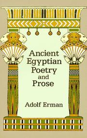 Cover of: Ancient Egyptian poetry and prose by Adolf Erman