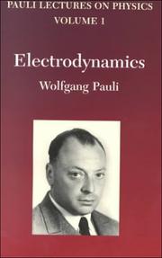 Cover of: Electrodynamics by Pauli, Wolfgang