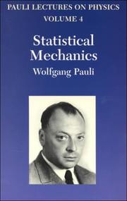 Cover of: Statistical mechanics by Pauli, Wolfgang