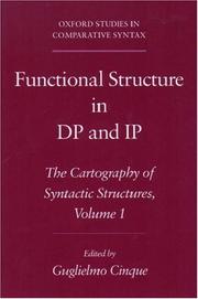 Cover of: Functional structure in DP and IP by edited by Guglielmo Cinque.