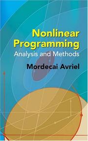 Cover of: Nonlinear Programming by Mordecai Avriel