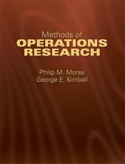 Cover of: Methods of operations research