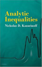 Cover of: Analytic inequalities by Nicholas D. Kazarinoff