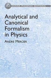 Cover of: Analytical and canonical formalism in physics