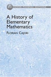 Cover of: A History of Elementary Mathematics