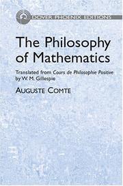 Cover of: The Philosophy of Mathematics by Auguste Comte, Auguste Comte