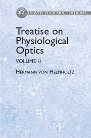 Cover of: Treatise on Physiological Optics, Volume II