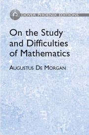 Cover of: On the study and difficulties of mathematics by Augustus De Morgan, Augustus De Morgan