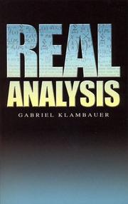 Cover of: Real analysis by Gabriel Klambauer