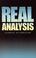 Cover of: Real analysis